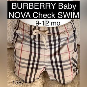 BURBERRY Baby Nova Check Swim Trunks 🩳 LIKE NEW!/Flawless🔥size 9-12 Mo/++